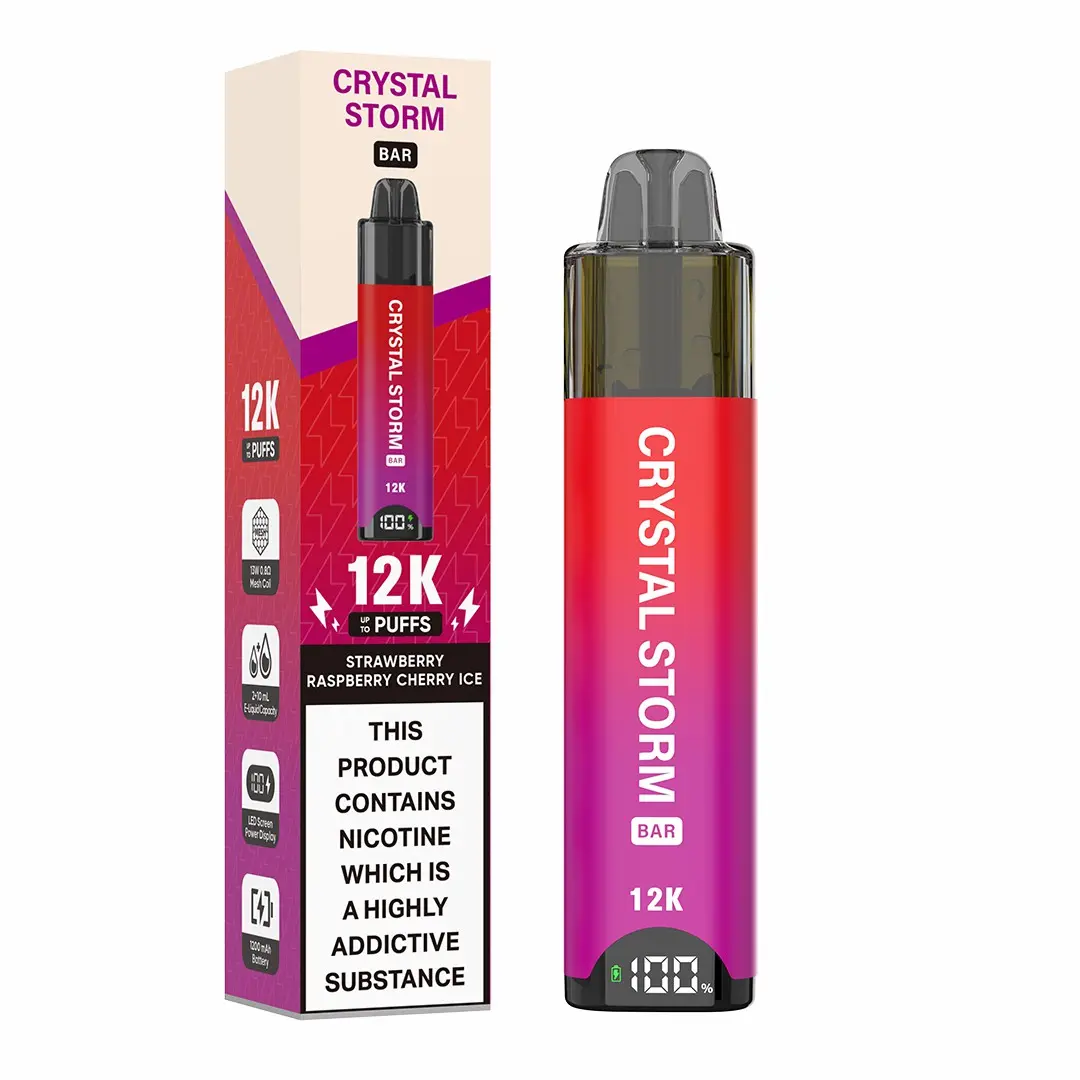 Crystal Storm Bar 12K Prefilled Pod Kit - Strawberry Raspberry Cherry Ice